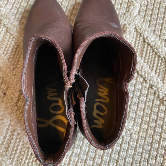 Sam Edelman Petty Real Brown Leather Ankle Boots 7.5 – Classic Chelsea Boot Styl - Picture 2 of 8